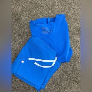 FIGS Royal Blue Set M top and M/P pants